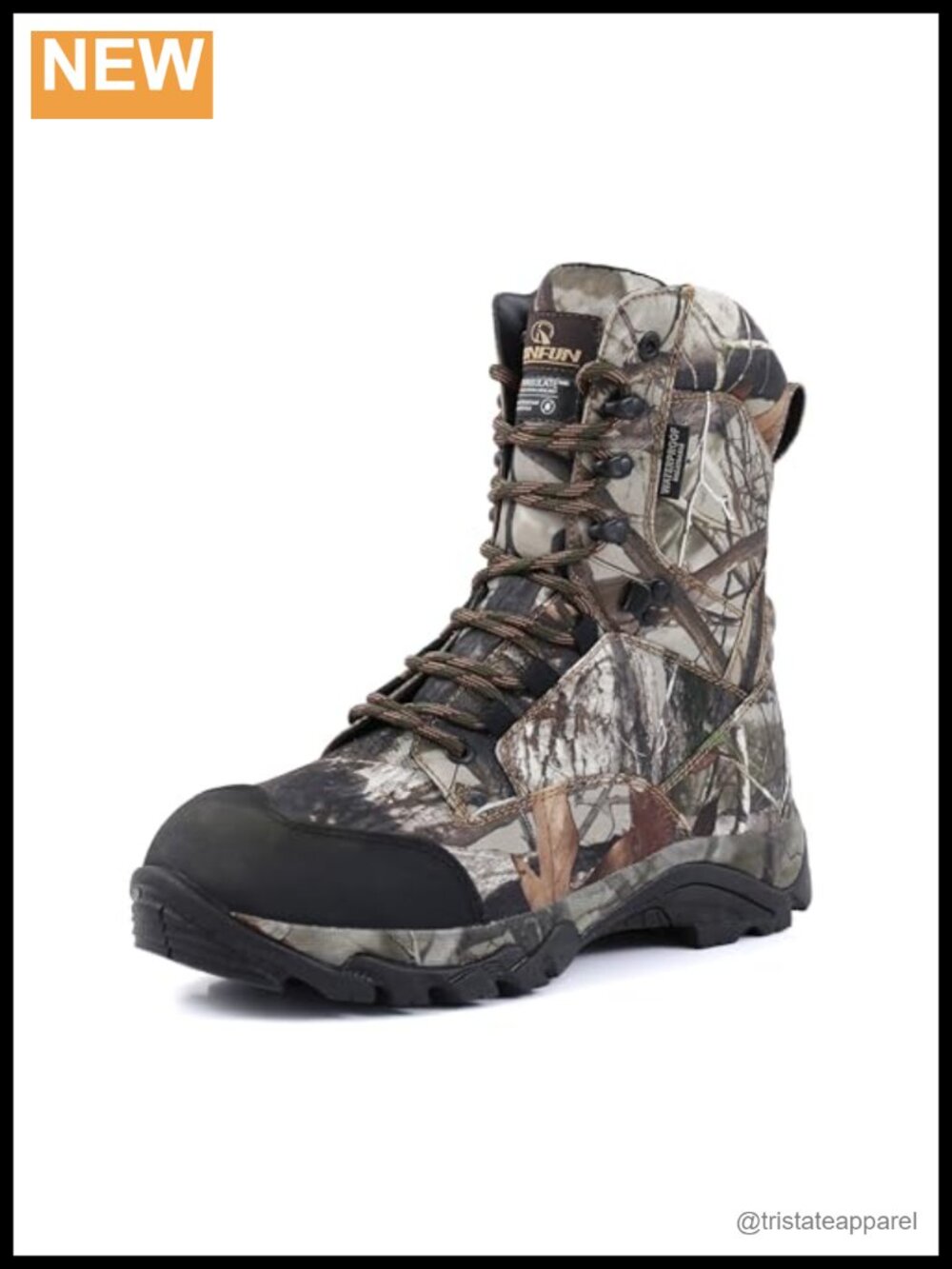 Men's Waterproof 8" Insulated Camo Hunting Boot 400g Thinsulate